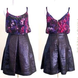 Tracy Reese Jeweled Metallic Plum Party Dress